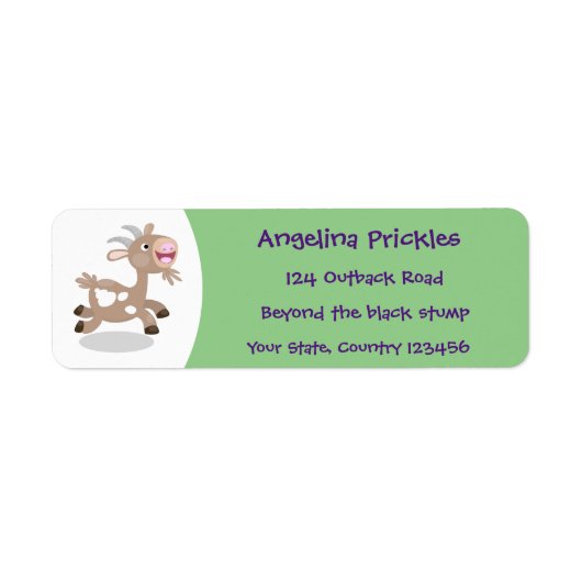 Étiquette Caricature de chèvre billy joyeux (Devant)