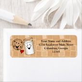 Étiquette Caricature de Cookies cool et Amis du lait (En situation)