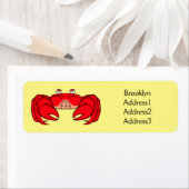 Étiquette Caricature de crabe rouge mou (En situation)