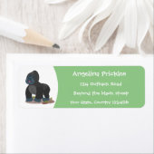 Étiquette Caricature de gros gorilles joyeux (En situation)