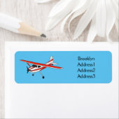 Étiquette Caricature de l'avion à train de vélo (En situation)