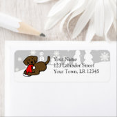 Étiquette Caricature de Noël au chocolat (En situation)