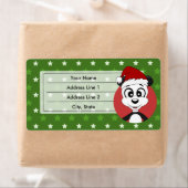 Étiquette Caricature de panda de Noël (En situation)