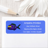 Étiquette Caricature de poisson de Piranha (En situation)