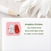 Étiquette Caricature de shakers de sel et de poivre de Cute  (En situation)