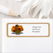 Étiquette Caricature de Thanksgiving Turquie pèlerin (En situation)