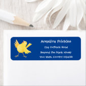 Étiquette Caricature d'oiseau canari jaune chantant mignon (En situation)