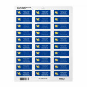 Étiquette Caricature d'oiseau canari jaune chantant mignon (Feuille entière)