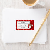 Étiquette Caricature du Père Noël noir (En situation)