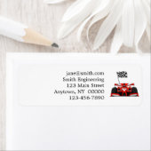 Étiquette Caricature extrême de la voiture de course |Choisi (En situation)