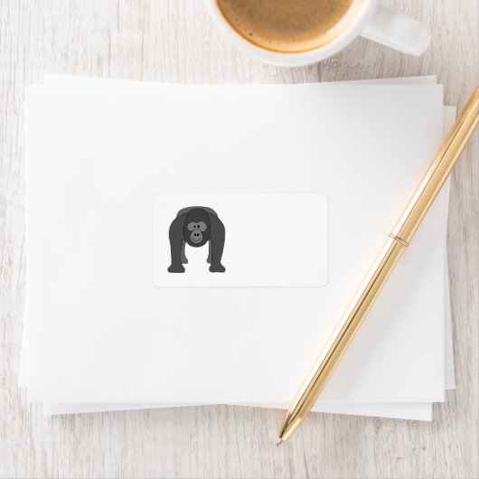 Étiquette Caricature Gorilla (En situation)