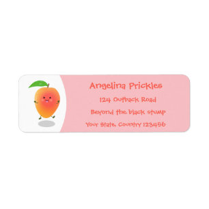 Étiquette Caricature jaune mangue mignonne