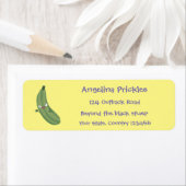 Étiquette Caricature joyeux de courgettes mignonnes (En situation)