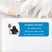 Étiquette Caricature mole joyeux (En situation)