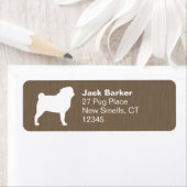 Étiquette Carlin blanc Silhouette Retourner l'adresse Étique (En situation)