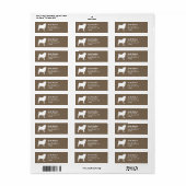 Étiquette Carlin blanc Silhouette Retourner l'adresse Étique (Feuille entière)