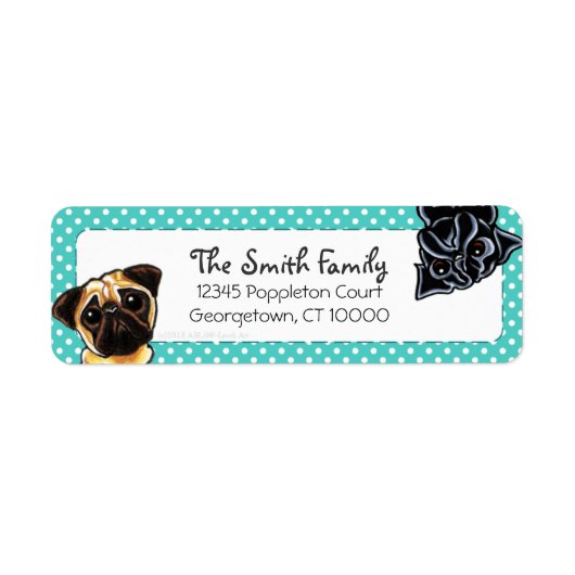 Étiquette Carlin de Carlin noir vers le haut points Turquois (Devant)