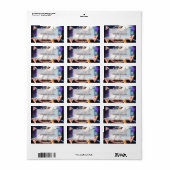 Étiquette Carlin équitation dinosaur licorne dans l'espace (Feuille entière)