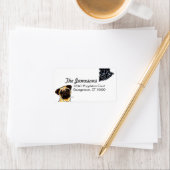 Étiquette Carlin Famille Nom de l'animal Couleur personnalis (En situation)