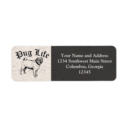 Étiquette Carlin Life Funny Chien Gangster (Devant)