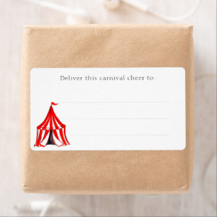 Étiquette Carnaval mignon Cirque Rouge Big Top Tente Enfant