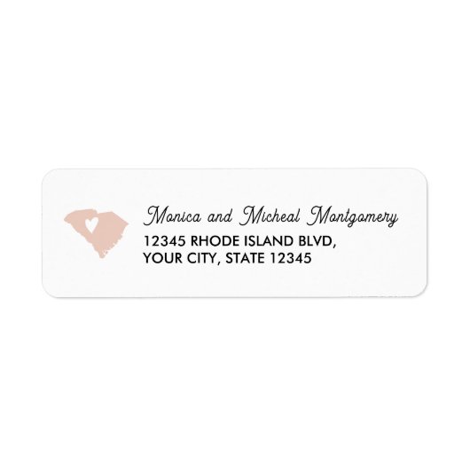 Étiquette CAROLINE DU SUD Carte d'Etat avec coeur - N'IMPORT (Devant)