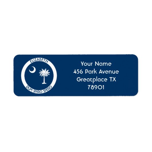 Étiquette Caroline du Sud Le drapeau personnel de l'État de  (Devant)