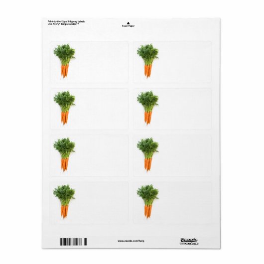 Étiquette Carottes (Feuille entière)