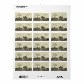 ÉTIQUETTE CARPENTERSVILLE ILLINOIS FERROAD DEPOT TRAIN 1890 (Feuille entière)