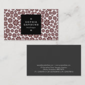 Étiquette carré 01a - 8 Pétales - Dk Brown en blan (Devant / Derrière)