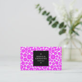 Étiquette carré 01a - 8 Pétales - Magenta sur Blan (Debout devant)