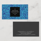 Étiquette carré 01a - Blue Marbling (Devant / Derrière)