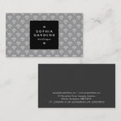 Étiquette carré 01a - Diamants - Blanc sur gris (Devant / Derrière)