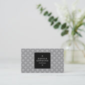 Étiquette carré 01a - Diamants - Blanc sur gris (Debout devant)