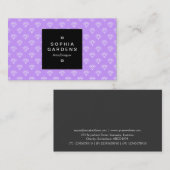 Étiquette carré 01a - Diamants - Blanc sur Lilac (Devant / Derrière)