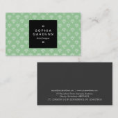 Étiquette carré 01a - Diamants - Blanc sur Vert (Devant / Derrière)