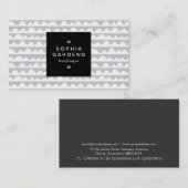 Étiquette carré 01a - Motif 020815 - Blanc et gris (Devant / Derrière)