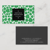 Étiquette carré 01a - motif feuille 02 - Vert herb (Devant / Derrière)