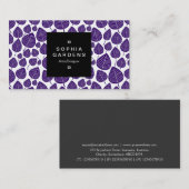 Étiquette carré 01a - motif feuille 02 - Violet pr (Devant / Derrière)