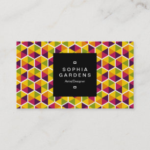 Étiquette Carré 01a - Motif hexagonal 01