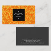 Étiquette carré 01a - Patte de fleurs - Orange sur (Devant / Derrière)