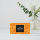 Étiquette carré 01a - Patte de fleurs - Orange sur (Debout devant)