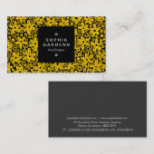 Étiquette carré 01a - Patte de fleurs - orange sur (Devant / Derrière)