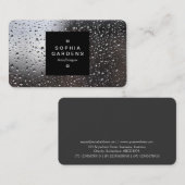 Étiquette carré 01a - Pluie sur une fenêtre (Devant / Derrière)