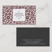 Étiquette carré 03a - 8 Pétales - Dk Brown en blan (Devant / Derrière)