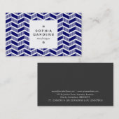Étiquette carré 03a - Chevrons Ombragés - Dp Navy (Devant / Derrière)