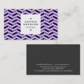 Étiquette carré 03a - Chevrons Ombragés - Dp Purpl (Devant / Derrière)