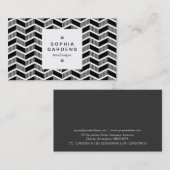 Étiquette carré 03a - Chevrons ombragés - Noir (Devant / Derrière)