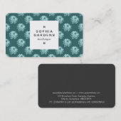 Étiquette carré 03a - Chrysanthemum Motif Moss Grn (Devant / Derrière)