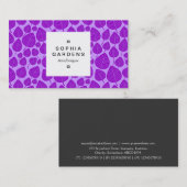 Étiquette carré 03a - motif feuille 02 - Violet (Devant / Derrière)